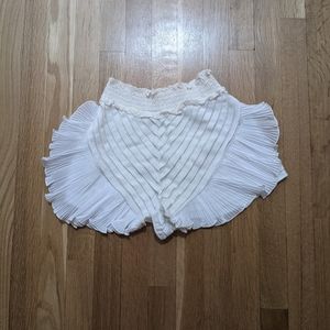 Chio Knit Ruffle Shorts White XS Italian shopbop